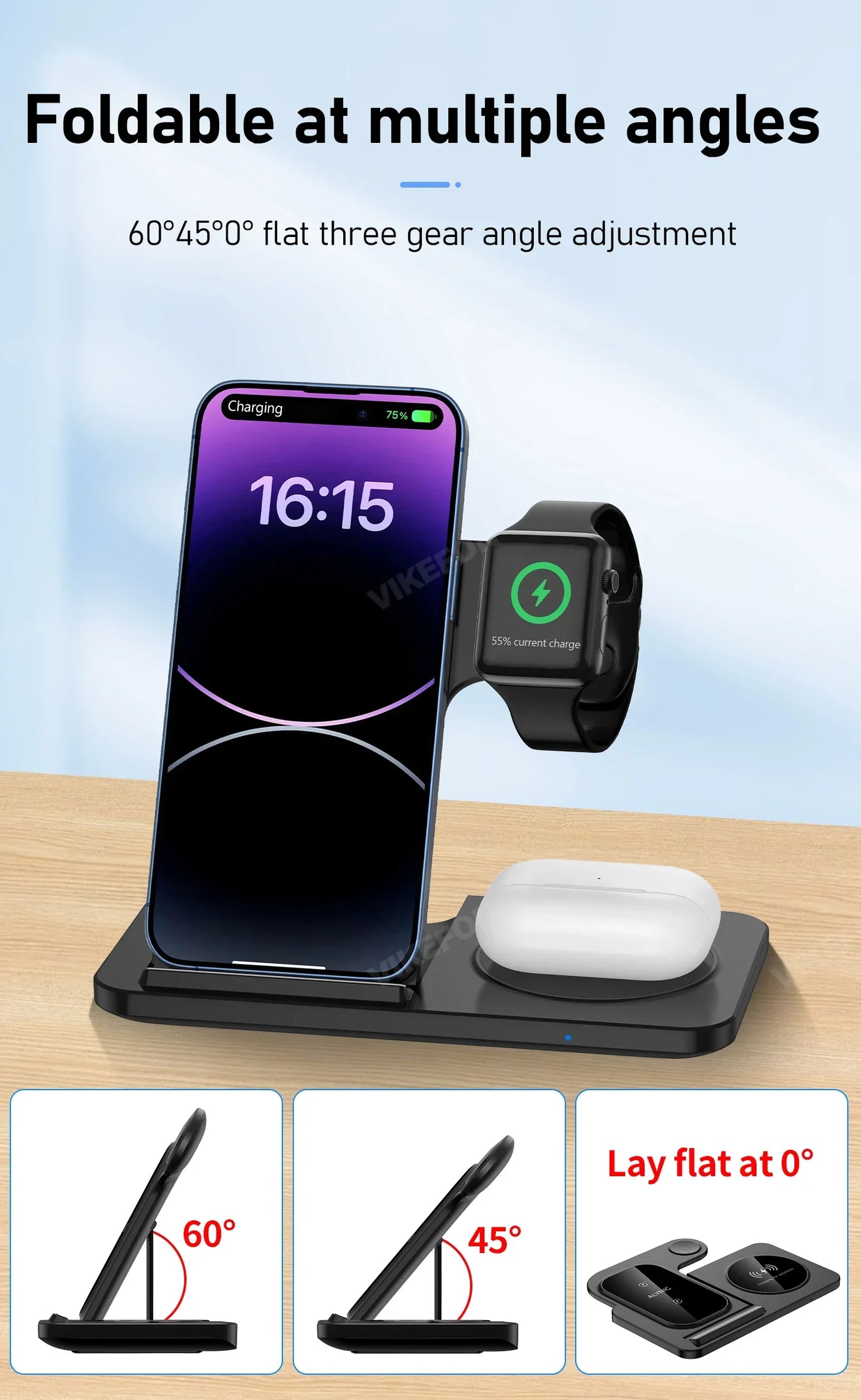 3 in 1 LED Wireless Charger