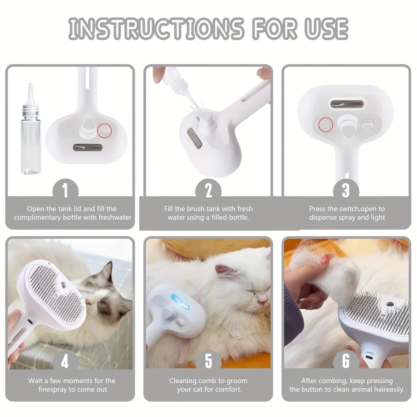 Electric Pet Spray Hair Comb