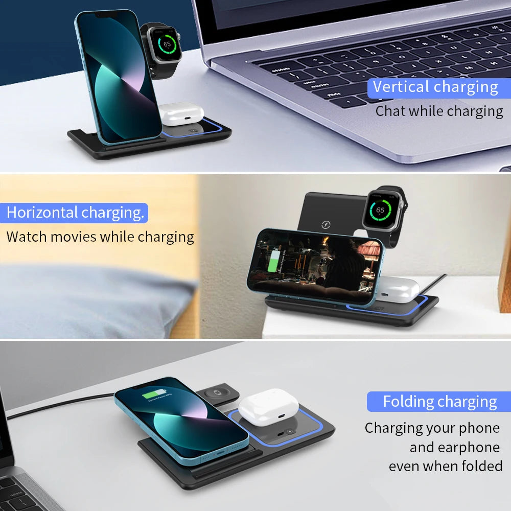 3 in 1 LED Wireless Charger