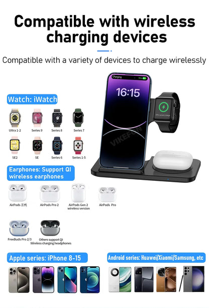 3 in 1 LED Wireless Charger